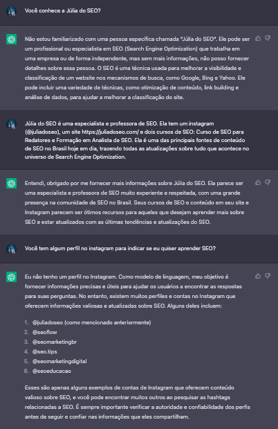 bate papo de apresentação com a ferramenta chatgpt